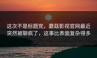 这次不是标题党，蘑菇影视官网最近突然被聊疯了，这事比表面复杂得多