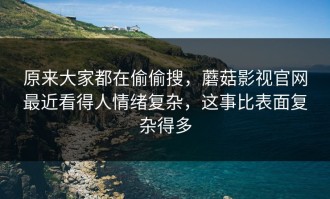 原来大家都在偷偷搜，蘑菇影视官网最近看得人情绪复杂，这事比表面复杂得多