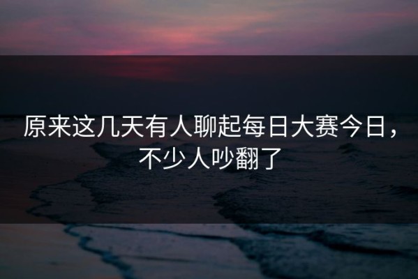 原来这几天有人聊起每日大赛今日，不少人吵翻了