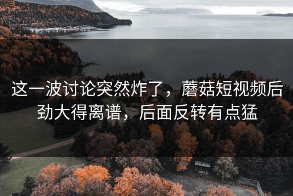 这一波讨论突然炸了，蘑菇短视频后劲大得离谱，后面反转有点猛
