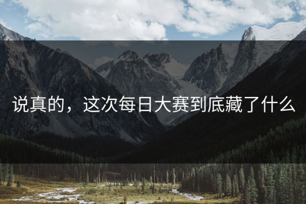 说真的，这次每日大赛到底藏了什么