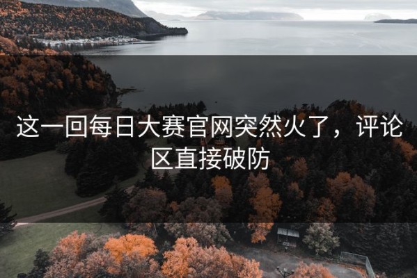 这一回每日大赛官网突然火了，评论区直接破防