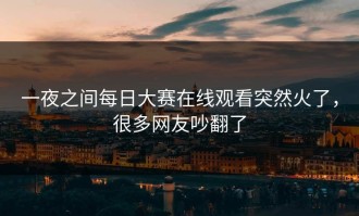 一夜之间每日大赛在线观看突然火了，很多网友吵翻了