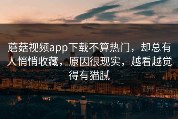 蘑菇视频app下载不算热门，却总有人悄悄收藏，原因很现实，越看越觉得有猫腻