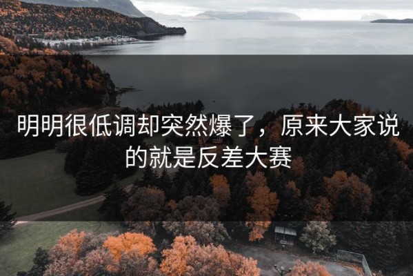 明明很低调却突然爆了，原来大家说的就是反差大赛