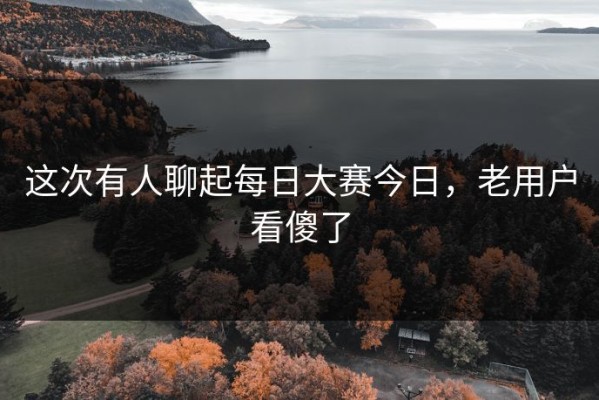 这次有人聊起每日大赛今日，老用户看傻了