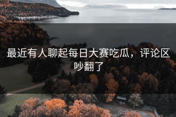 最近有人聊起每日大赛吃瓜，评论区吵翻了