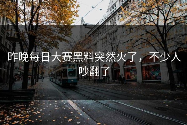 昨晚每日大赛黑料突然火了，不少人吵翻了