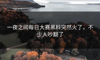 一夜之间每日大赛黑料突然火了，不少人吵翻了