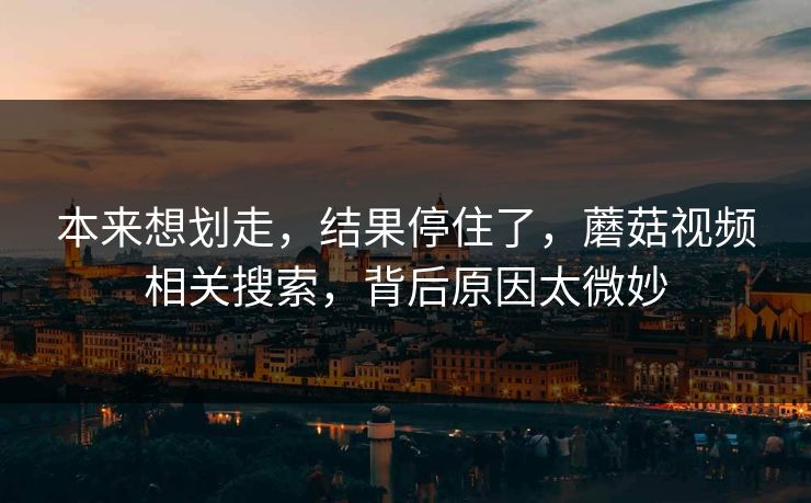 本来想划走，结果停住了，蘑菇视频相关搜索，背后原因太微妙