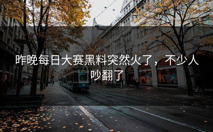 昨晚每日大赛黑料突然火了，不少人吵翻了