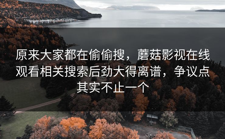 原来大家都在偷偷搜，蘑菇影视在线观看相关搜索后劲大得离谱，争议点其实不止一个