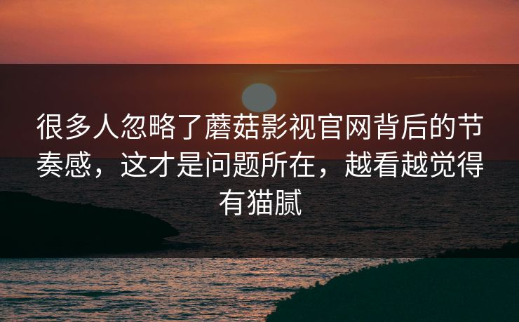 很多人忽略了蘑菇影视官网背后的节奏感,这才是问题所在,越看越觉得有猫腻 很多人忽略了蘑菇影视官网背后的节奏感,这才是问题所在,越看越觉得有猫腻