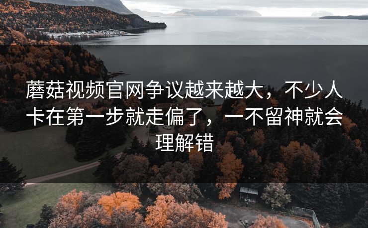 蘑菇视频官网争议越来越大,不少人卡在第一步就走偏了,一不留神就会理解错 蘑菇视频官网争议越来越大,不少人卡在第一步就走偏了,一不留神就会理解错
