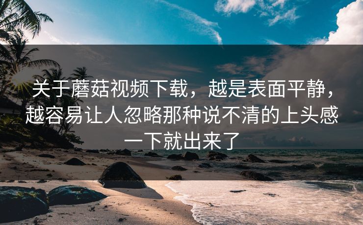 关于蘑菇视频下载,越是表面平静,越容易让人忽略那种说不清的上头感一下就出来了 关于蘑菇视频下载,越是表面平静,越容易让人忽略那种说不清的上头感一下就出来了